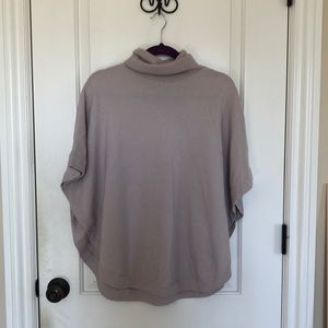 Gray/Beige Wool Sweater Poncho XS/S